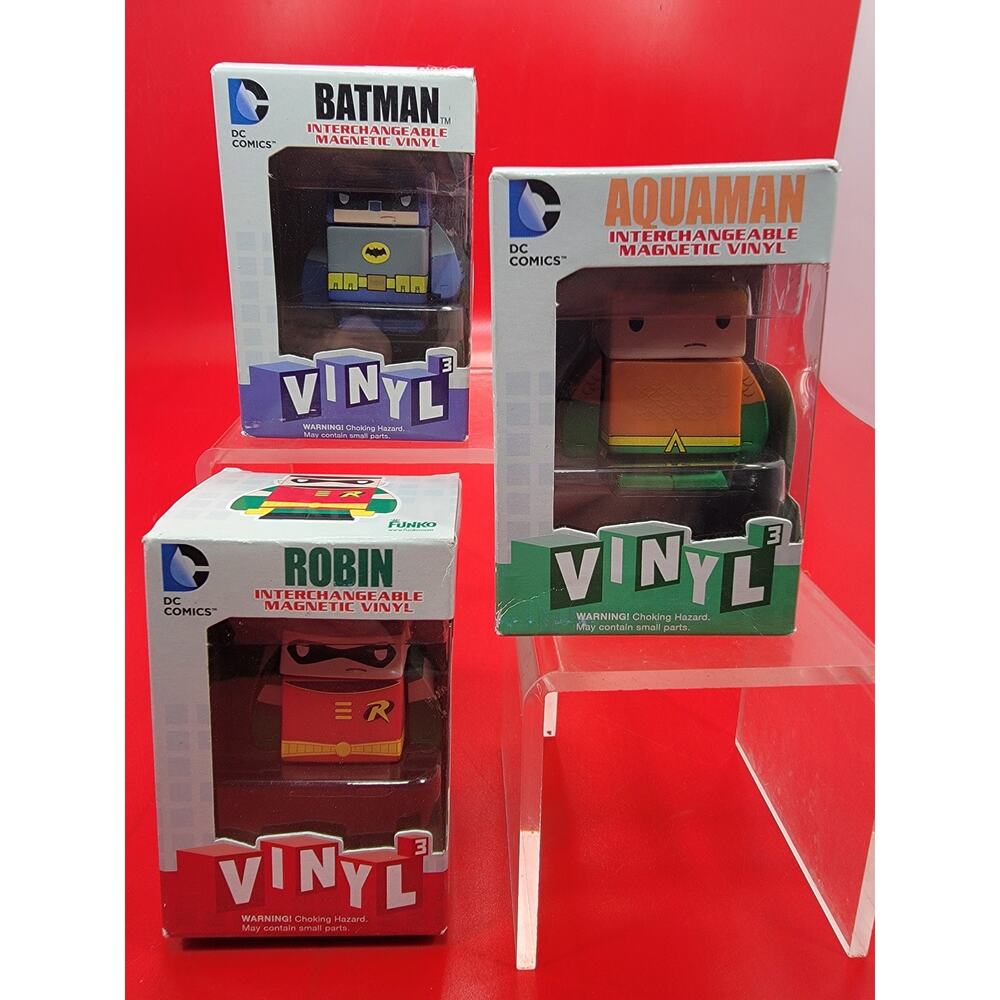 3 Funko DC Universe Vinyl 3 magnetic Interchangeable figure Aquaman Batman Robin